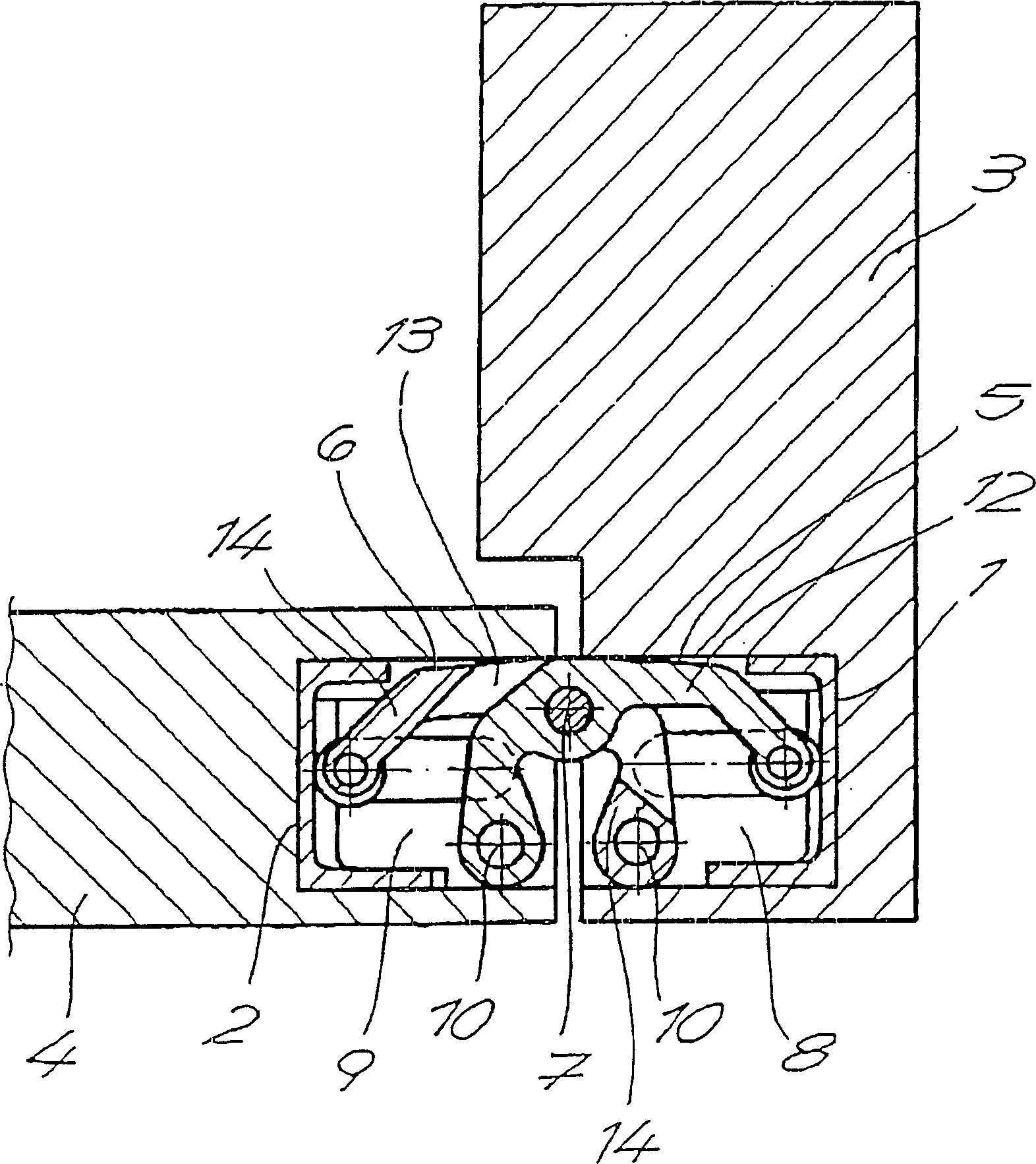 Door hinge with covered structure used between door and door frame