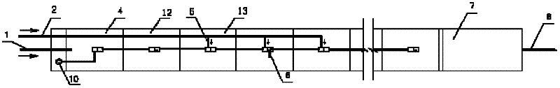 Horizontal well sewage treatment plant and method thereof