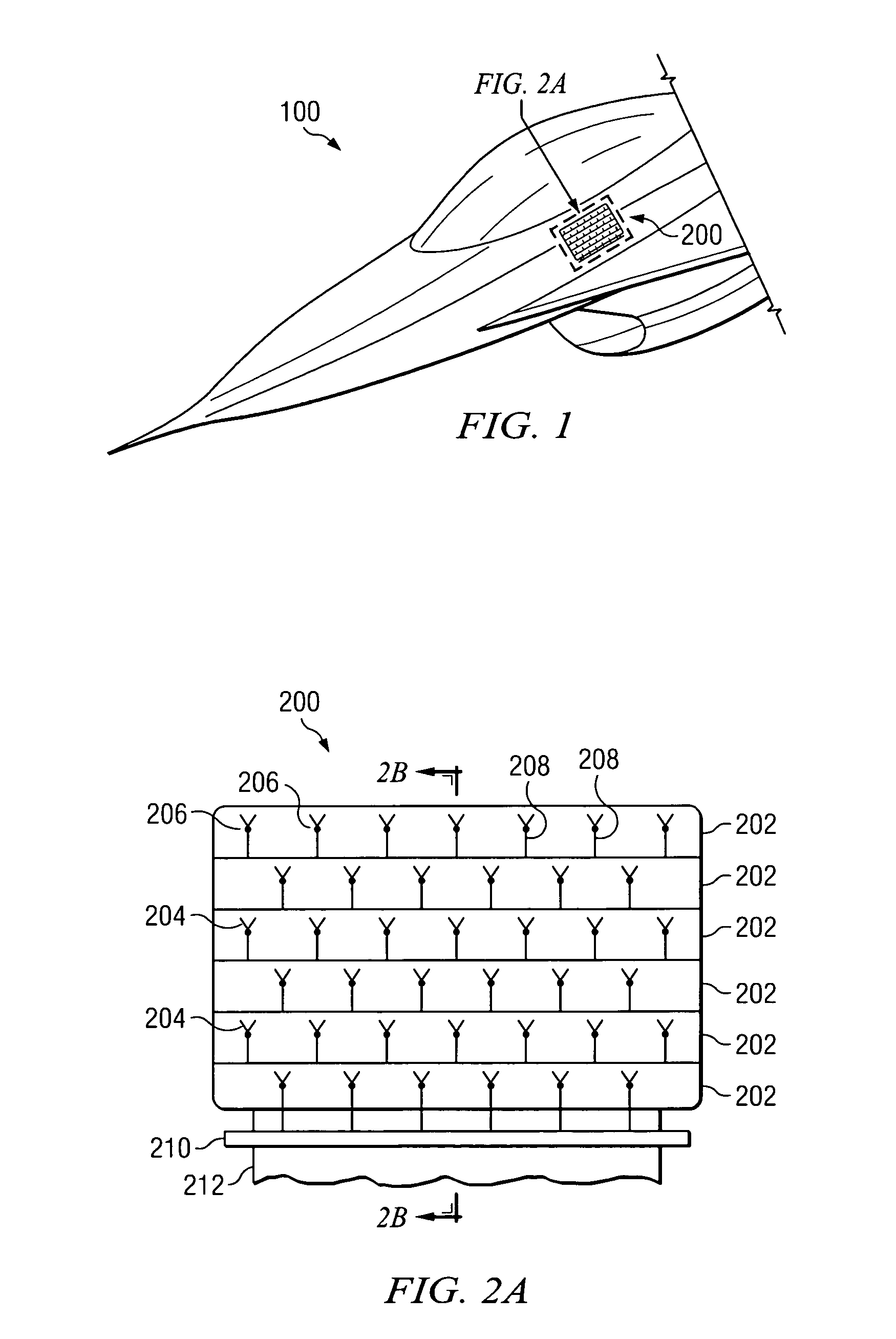 RF antenna array structure