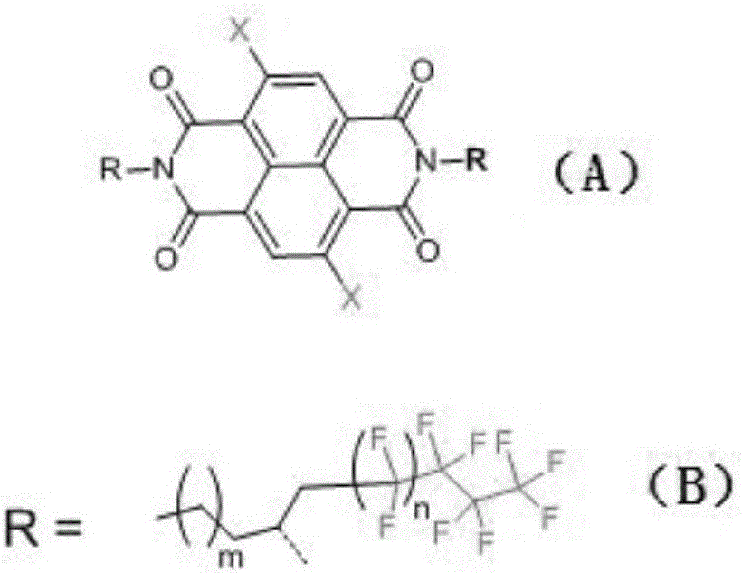 Perfluoroalkyl group modified solution-processable naphthalimide and preparation method thereof