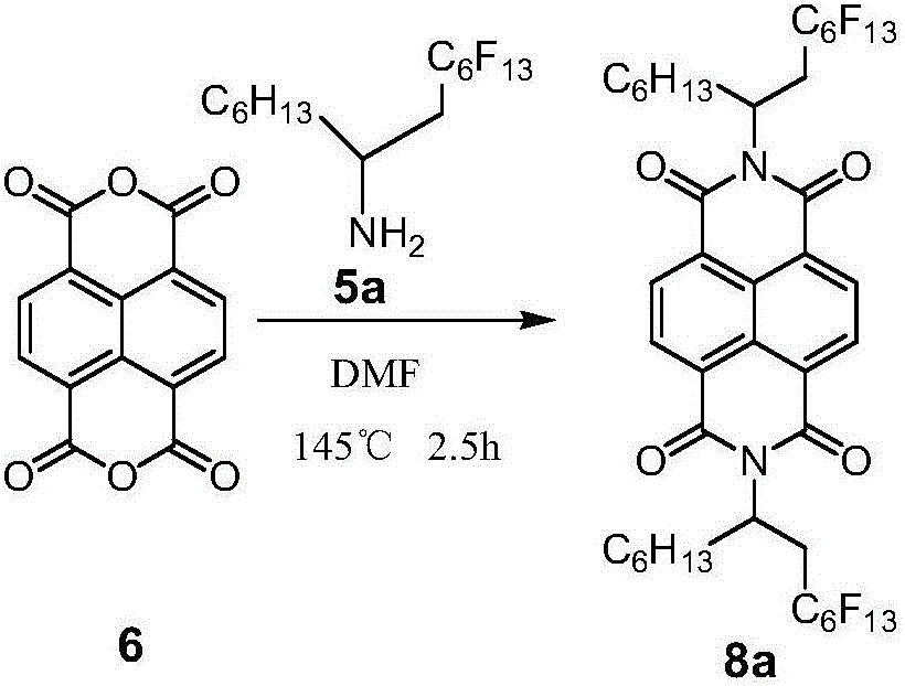 Perfluoroalkyl group modified solution-processable naphthalimide and preparation method thereof