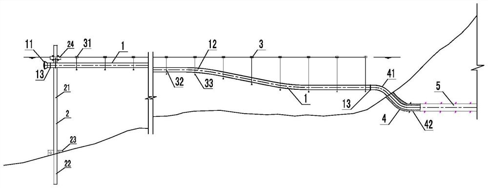 Movable water inlet with head positioned by adopting upright post and buoy