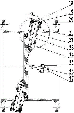 Bi-directional soft seal butterfly valve opened and closed through screw