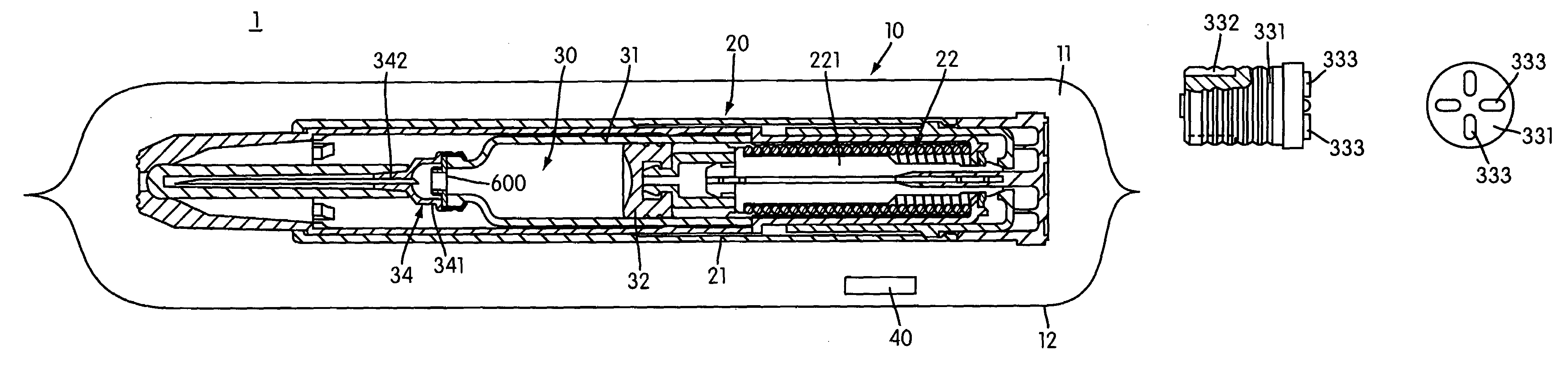 Medicament container, a medicament dispensing kit for administering medication and a method for packaging the same