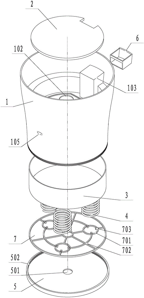 A flower growing device with an automatic lifting water absorption device