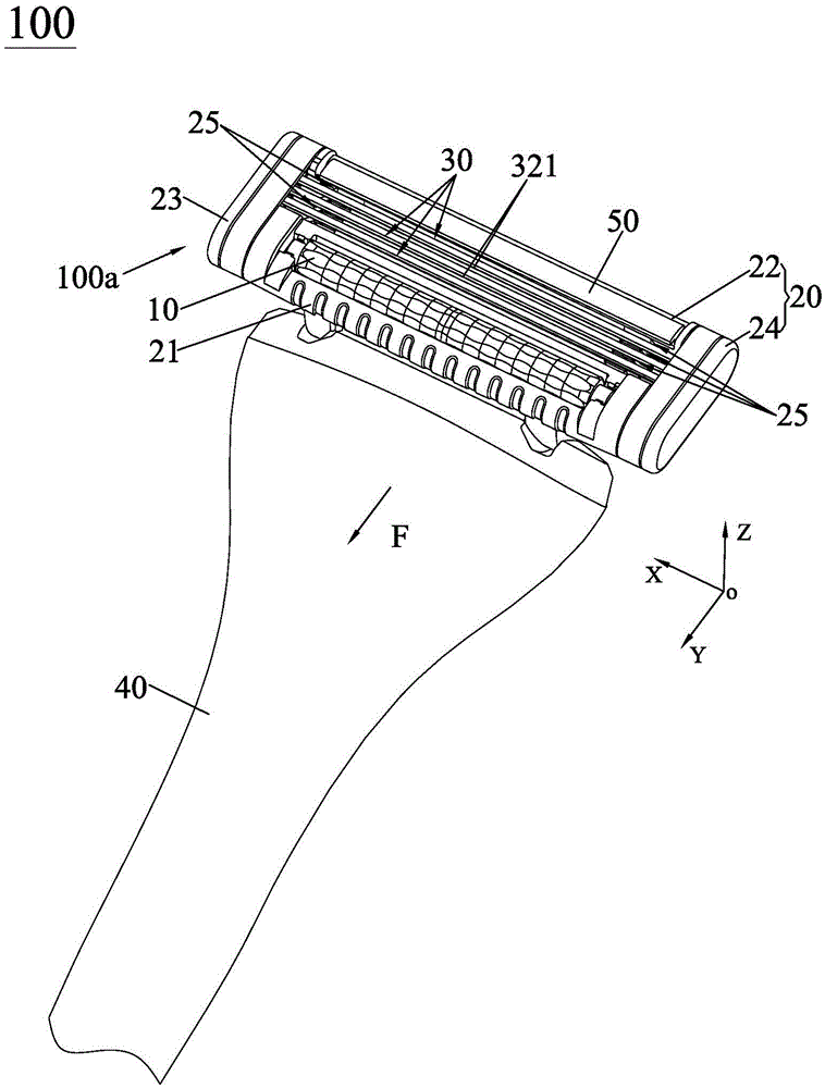 Springy leg anti-scratch type razor and razor head thereof