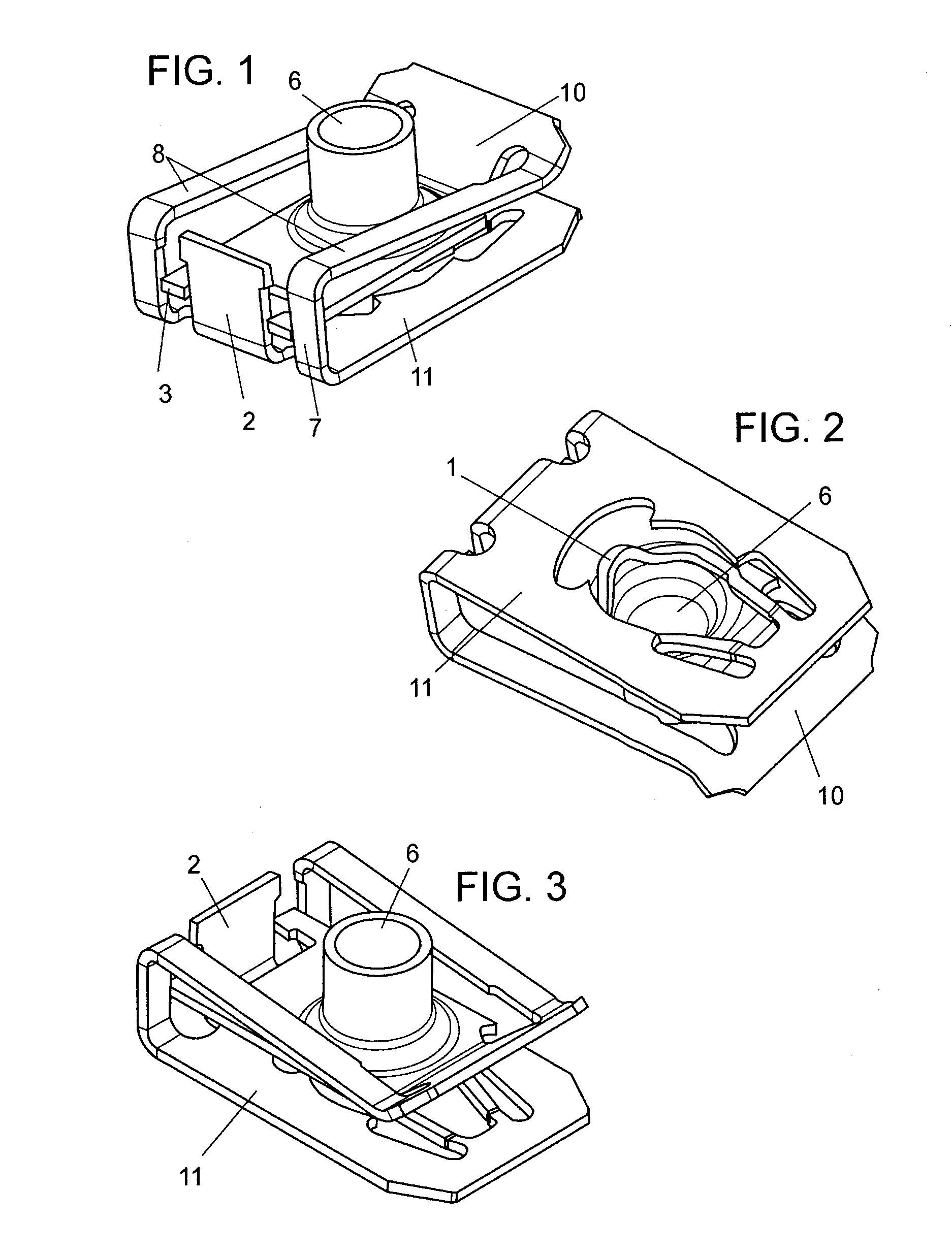 Removable long-lived and reusable u-shaped hybrid nut