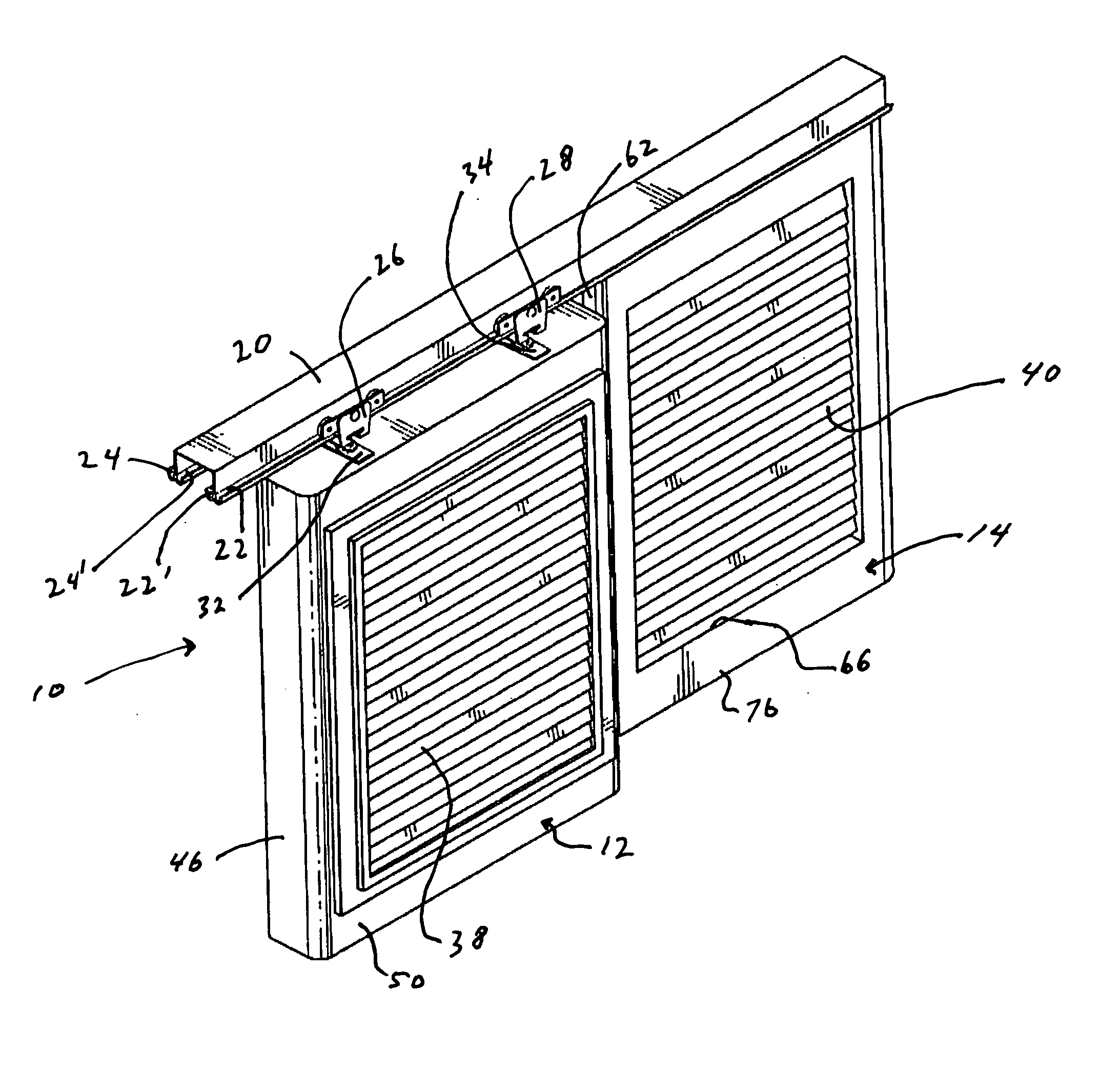 Assembly of sashes for sliding glass doors