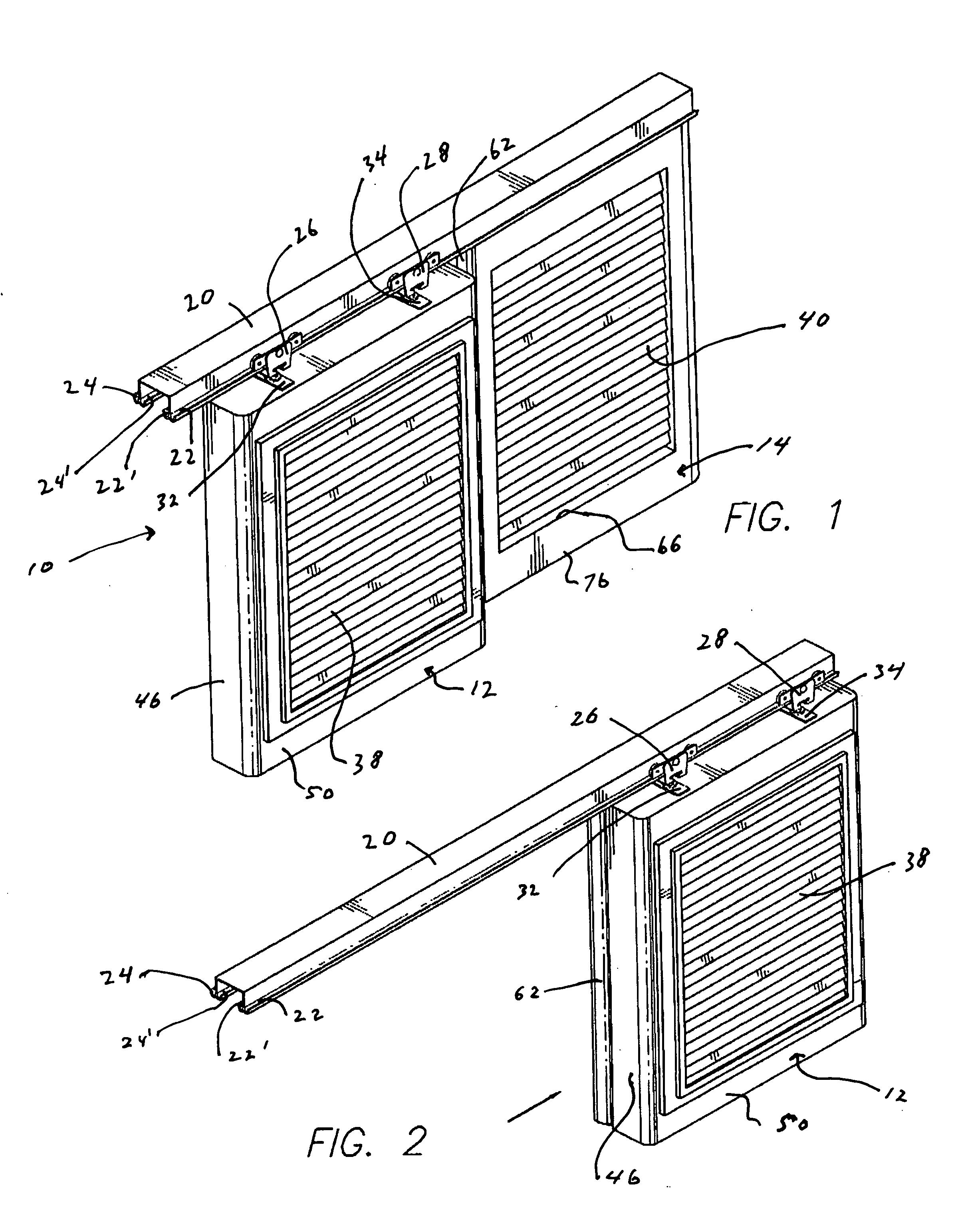 Assembly of sashes for sliding glass doors