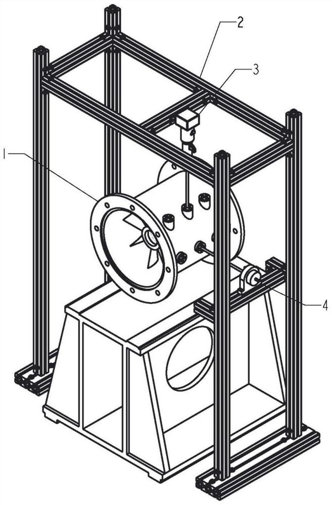 Endoscopic PIV test device for measuring axial flow velocity field of water pump