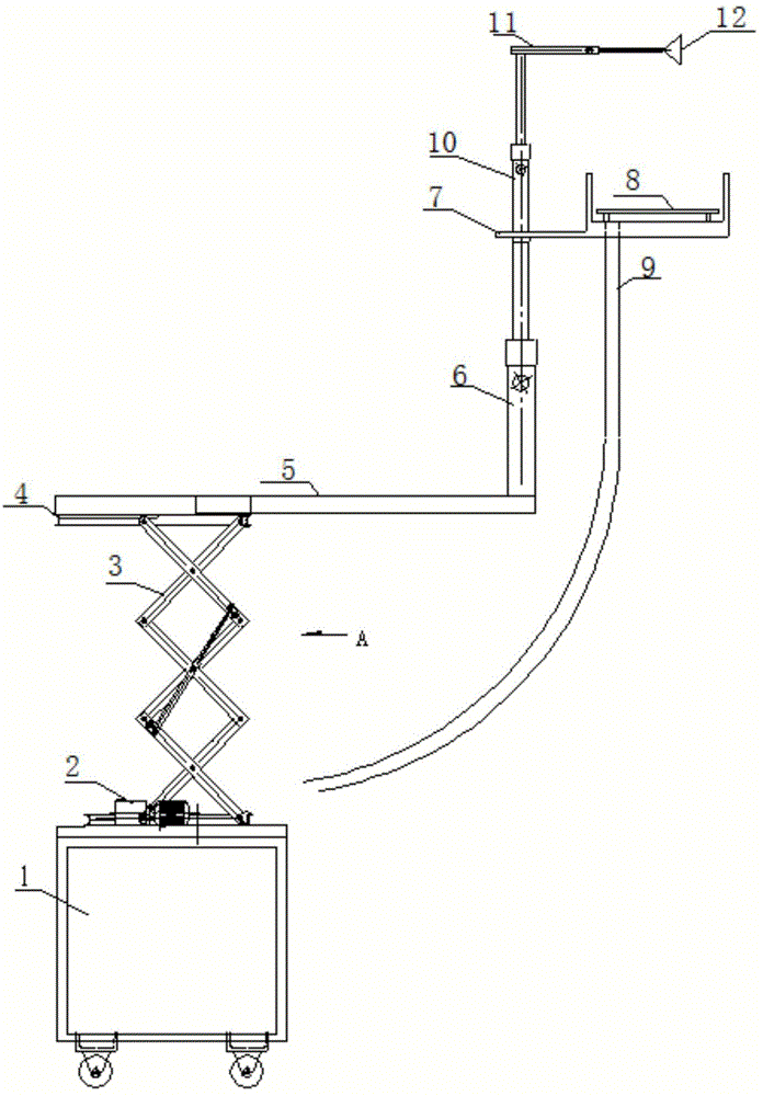 Device for semi-automatically removing ice spikes from roofs and ice spike removing method