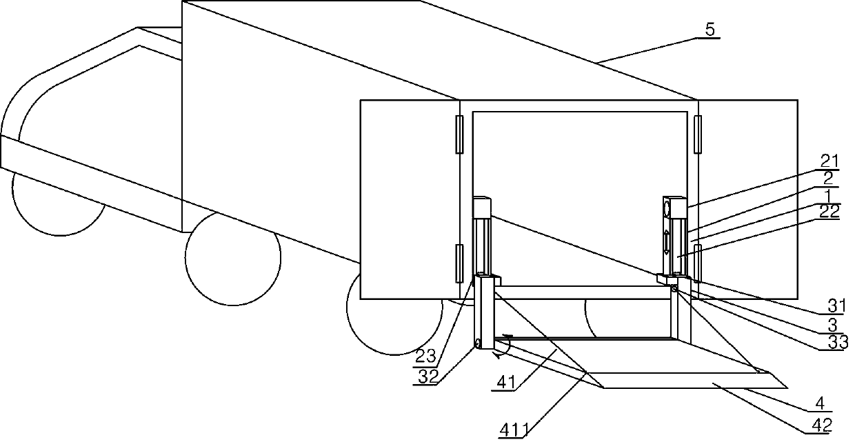 Built-in tail board of logistics truck