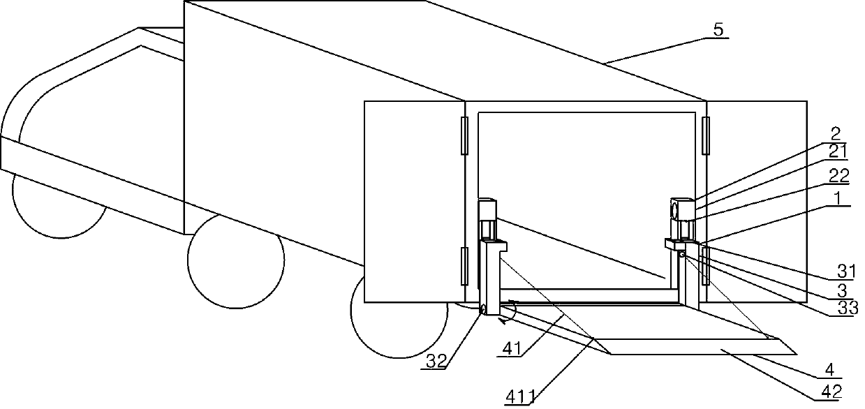 Built-in tail board of logistics truck