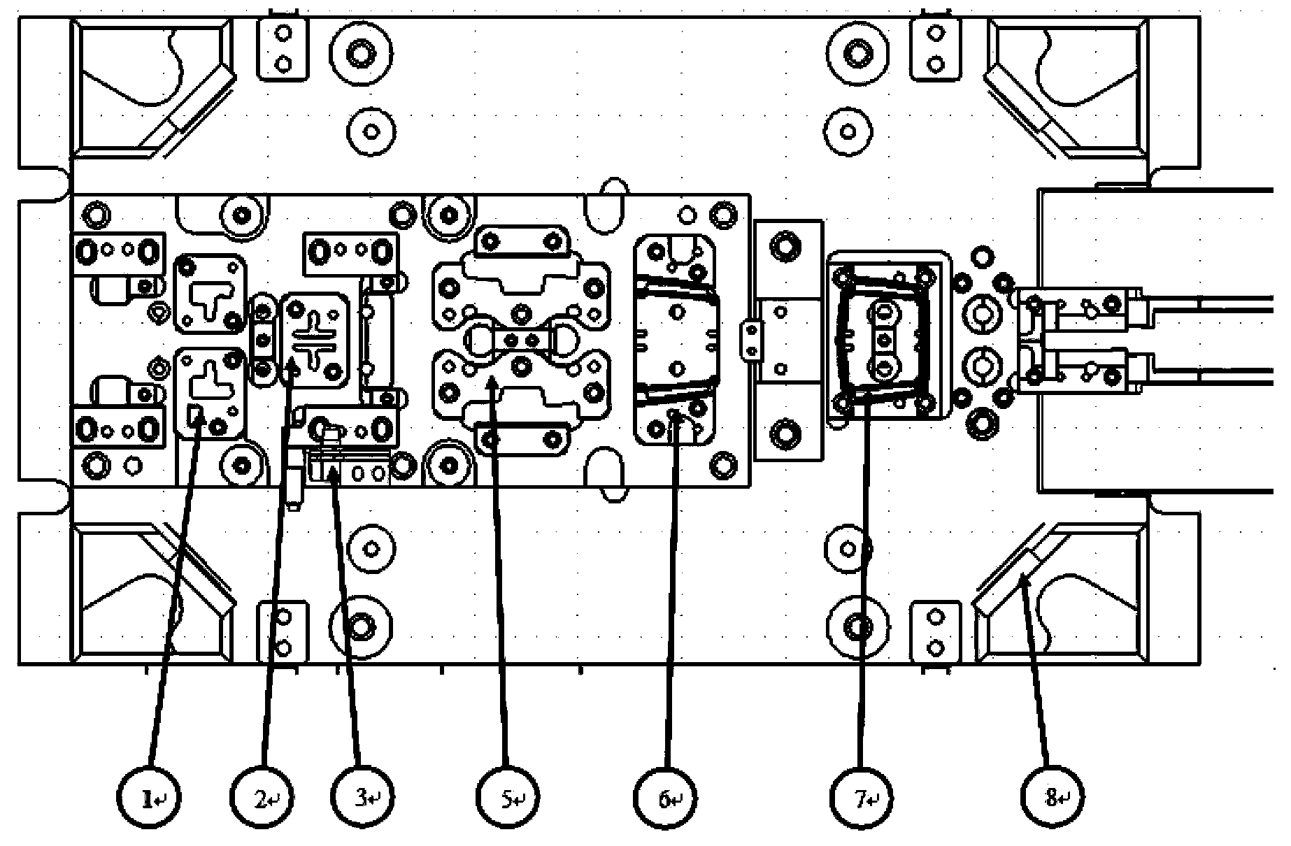 Gas spring reinforcing plate grading mold