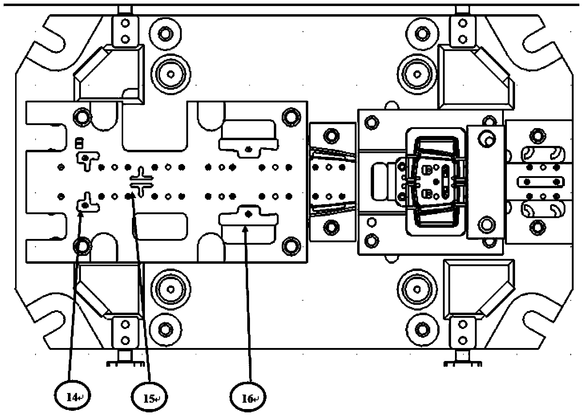 Gas spring reinforcing plate grading mold