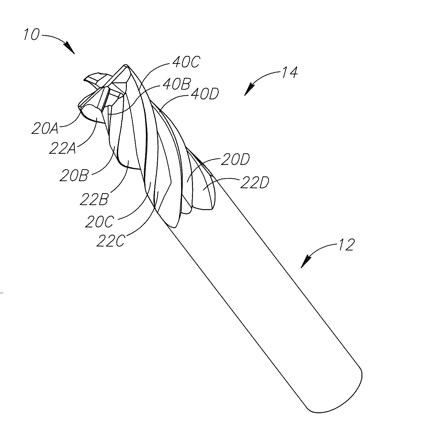 End Mill Having A Symmetric Index Angle Arrangement For Machining Titanium