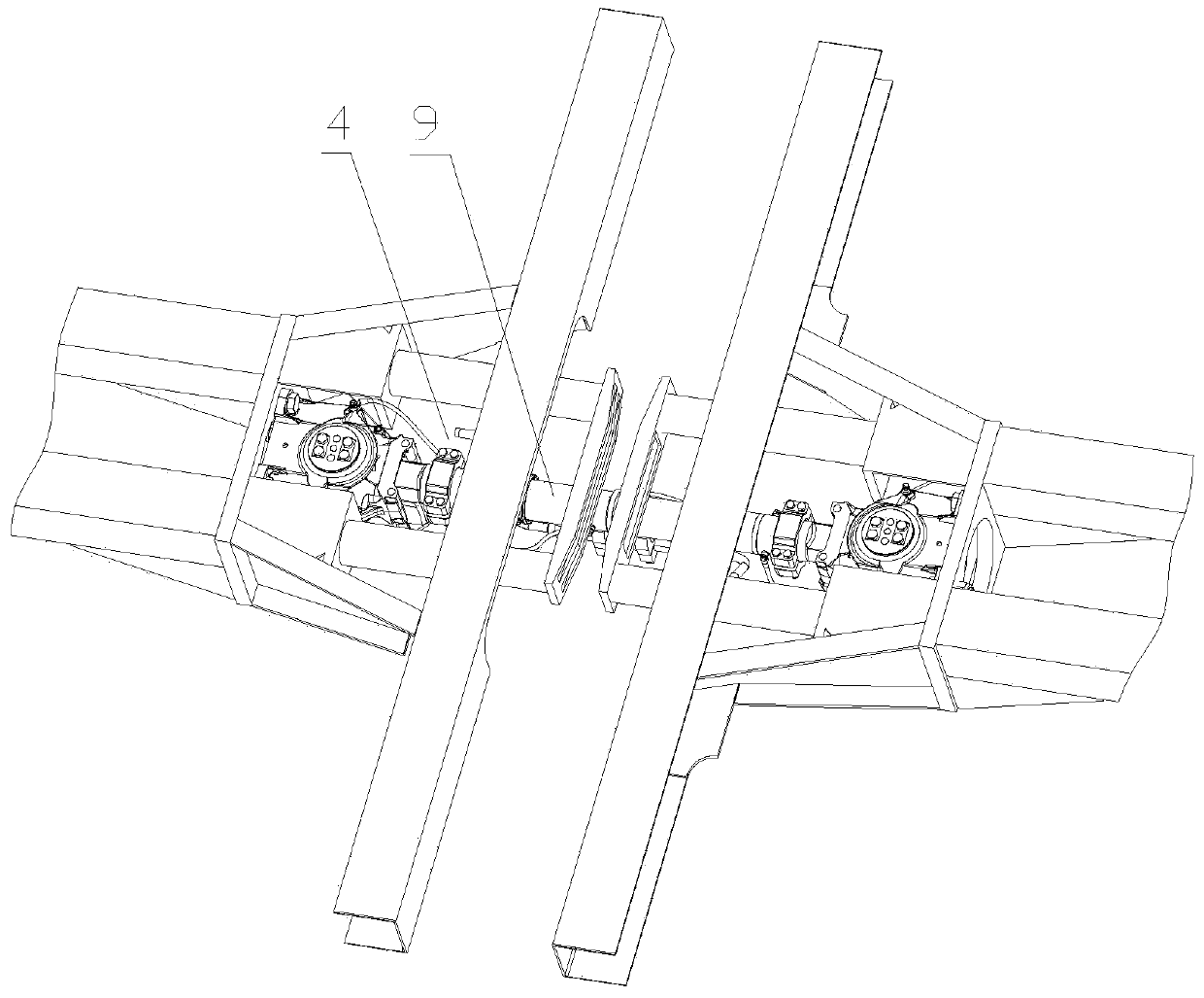 Railway vehicle anti-creeping buffering structure