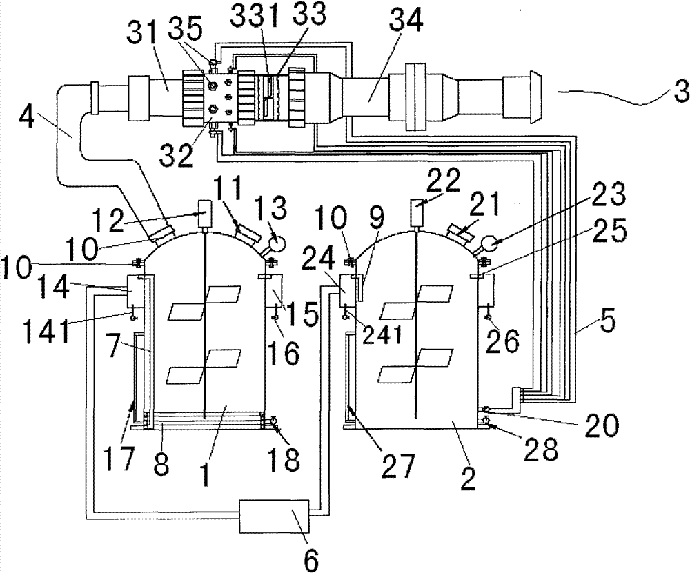 Urea-formaldehyde resin foaming and mixing device