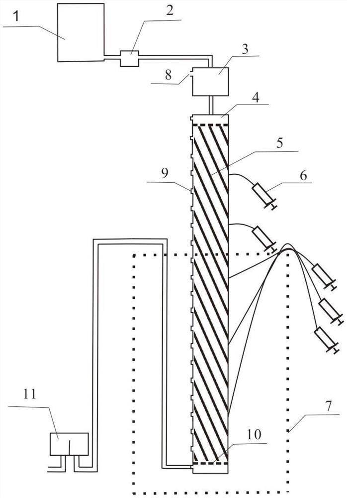 Indoor simulation soil column experiment device under geothermal tail water sandstone recharge condition