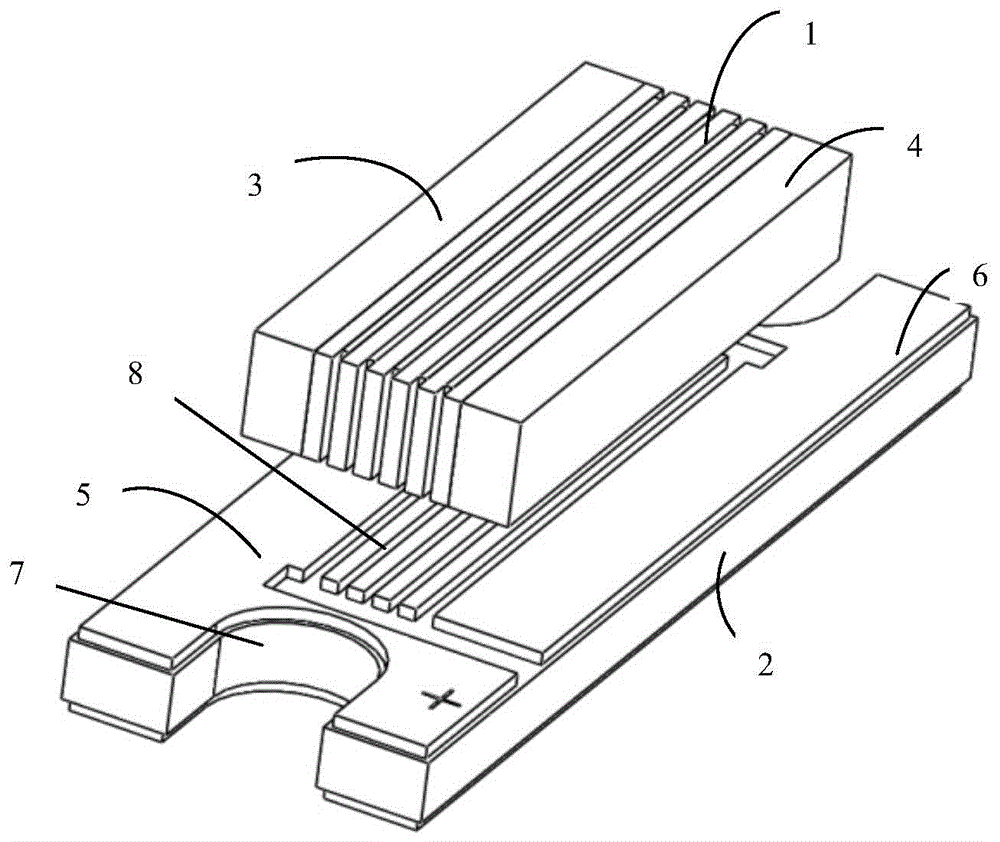 A conduction cooling stack semiconductor laser packaging structure