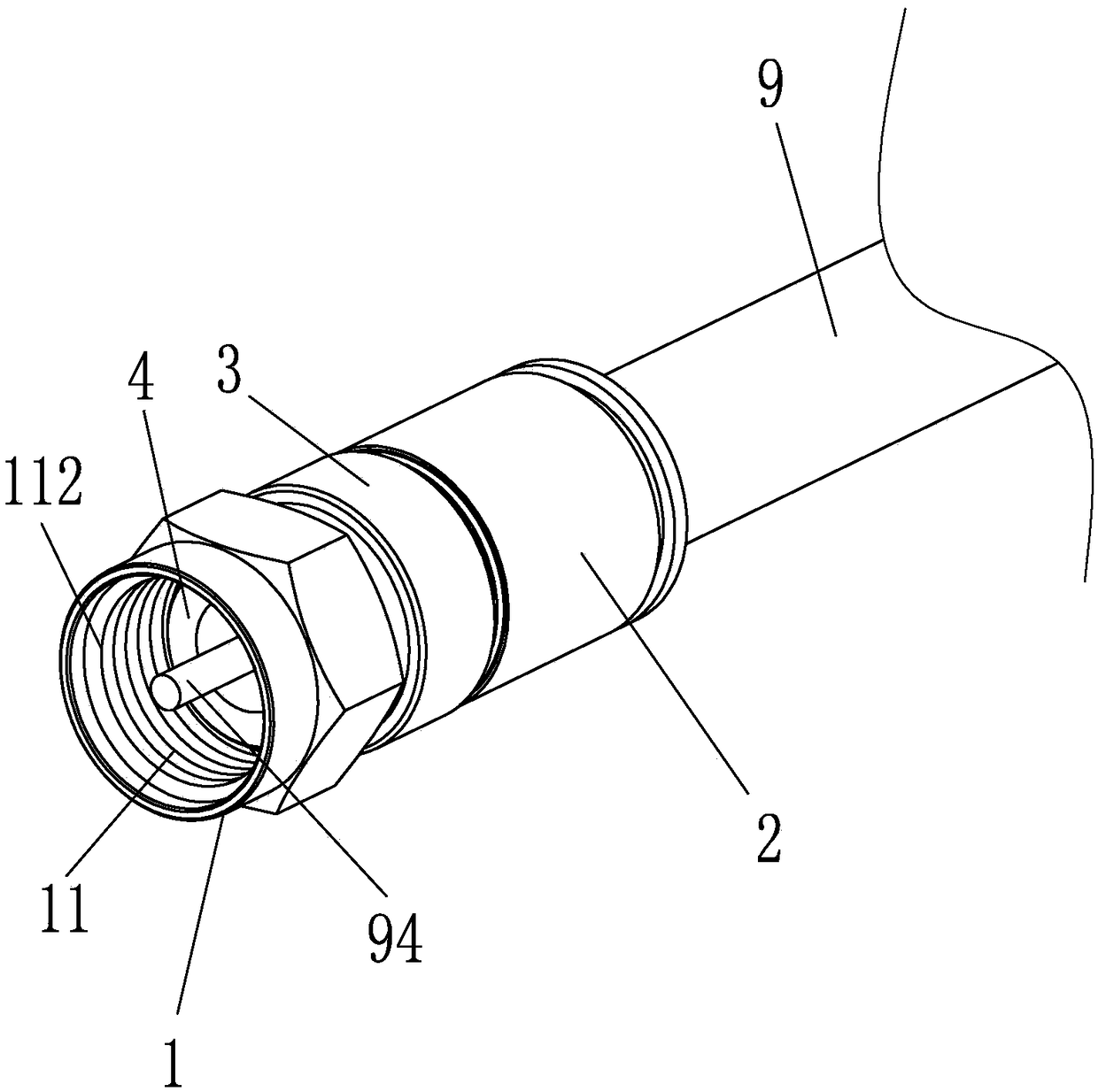 Wired television cable connector and wired television cable applying same