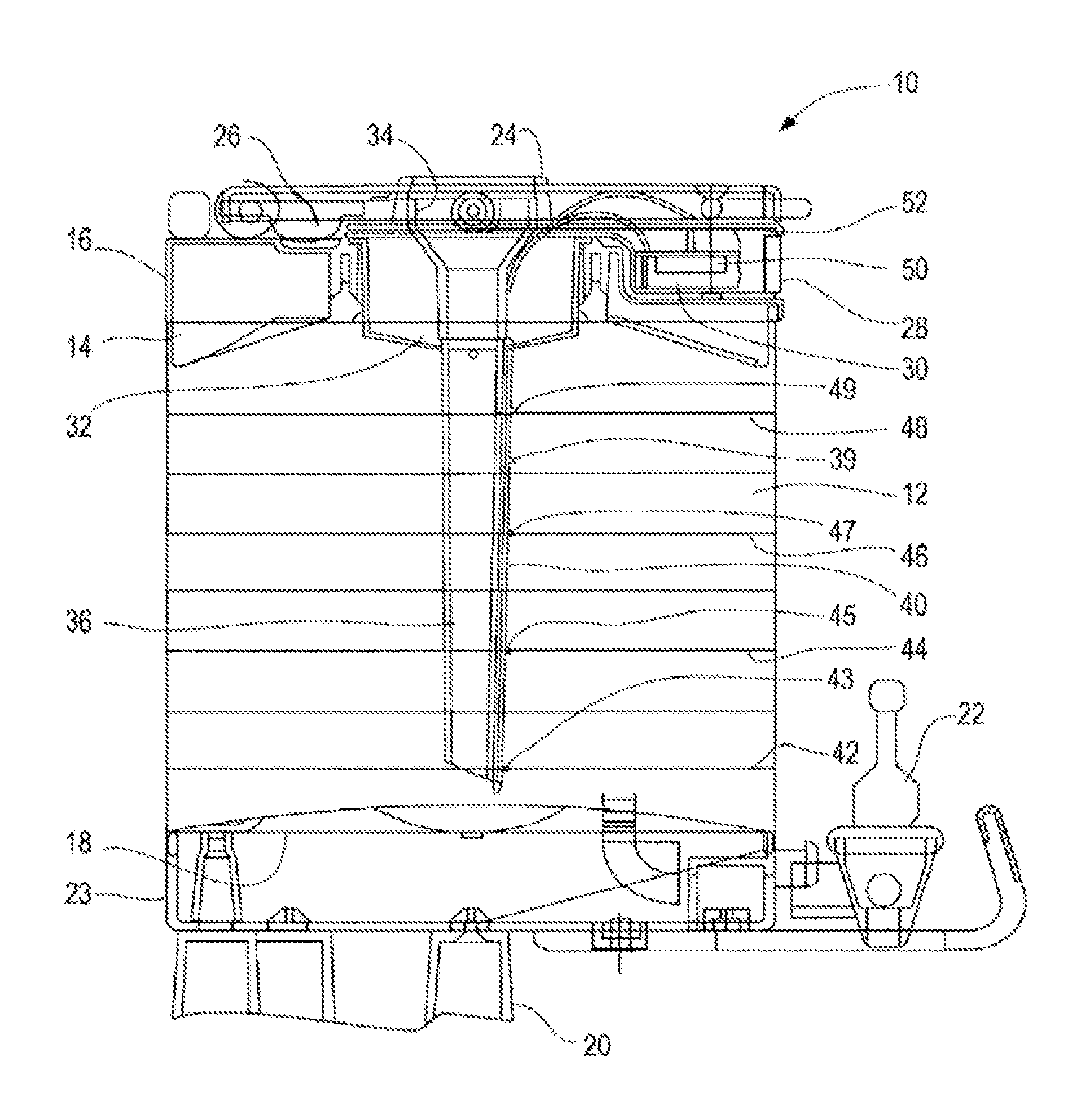 Hot beverage dispenser with level sensing probe and method of making same