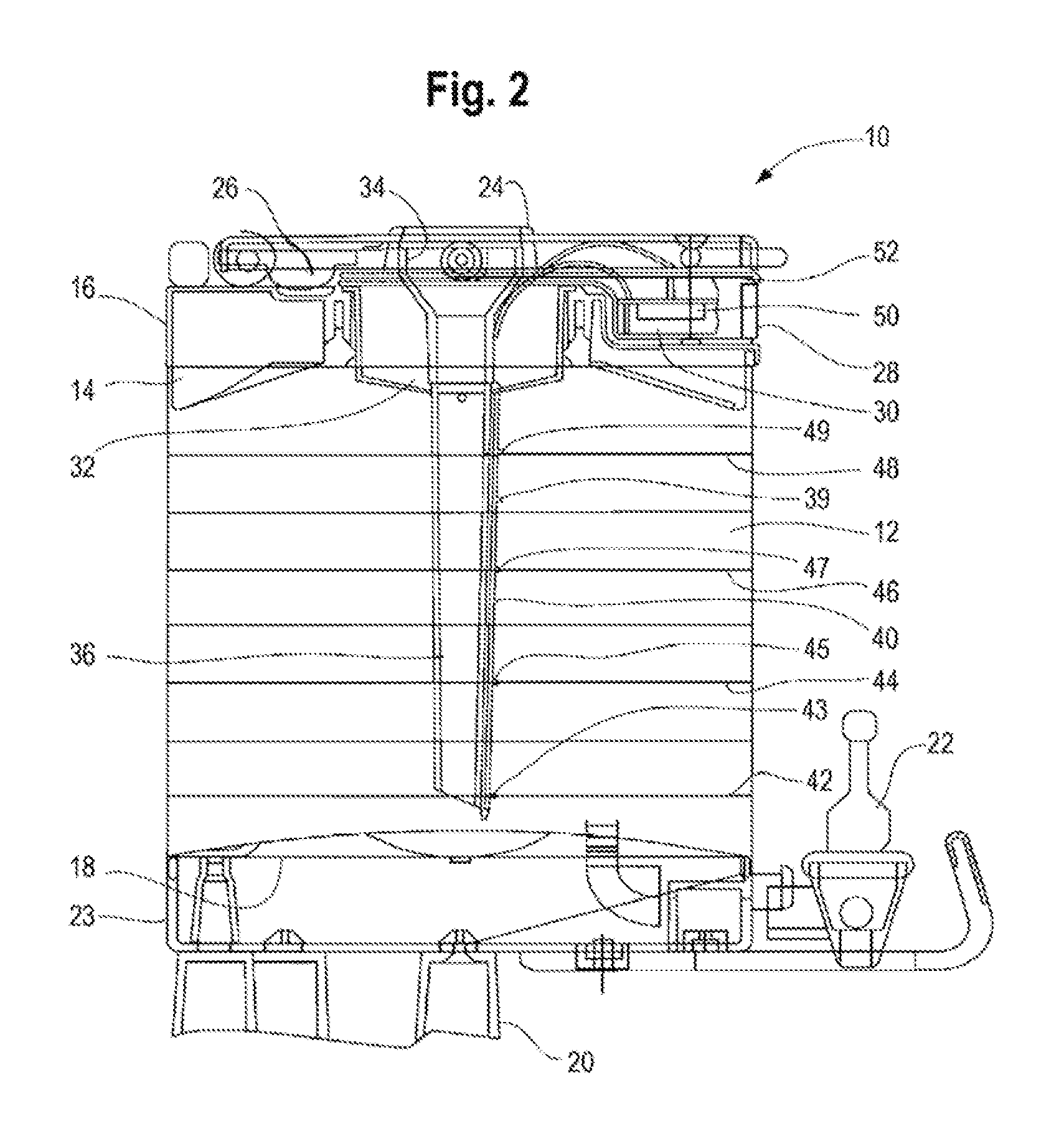 Hot beverage dispenser with level sensing probe and method of making same