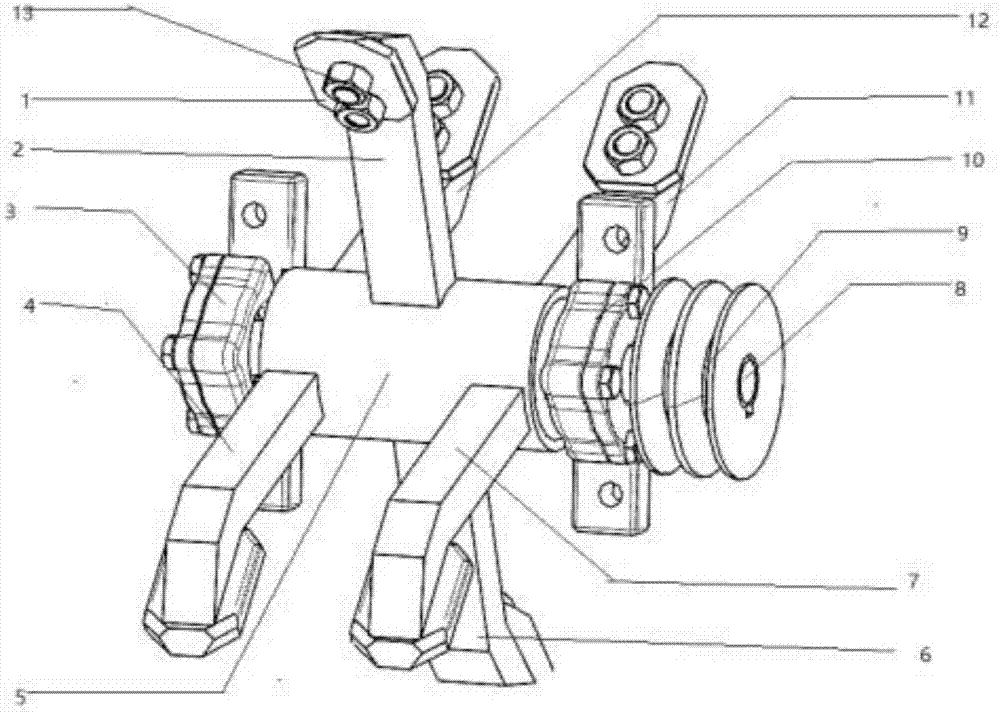 Cutter digging mechanism for small-sized ditching and fertilizing integrated machine for tea trees