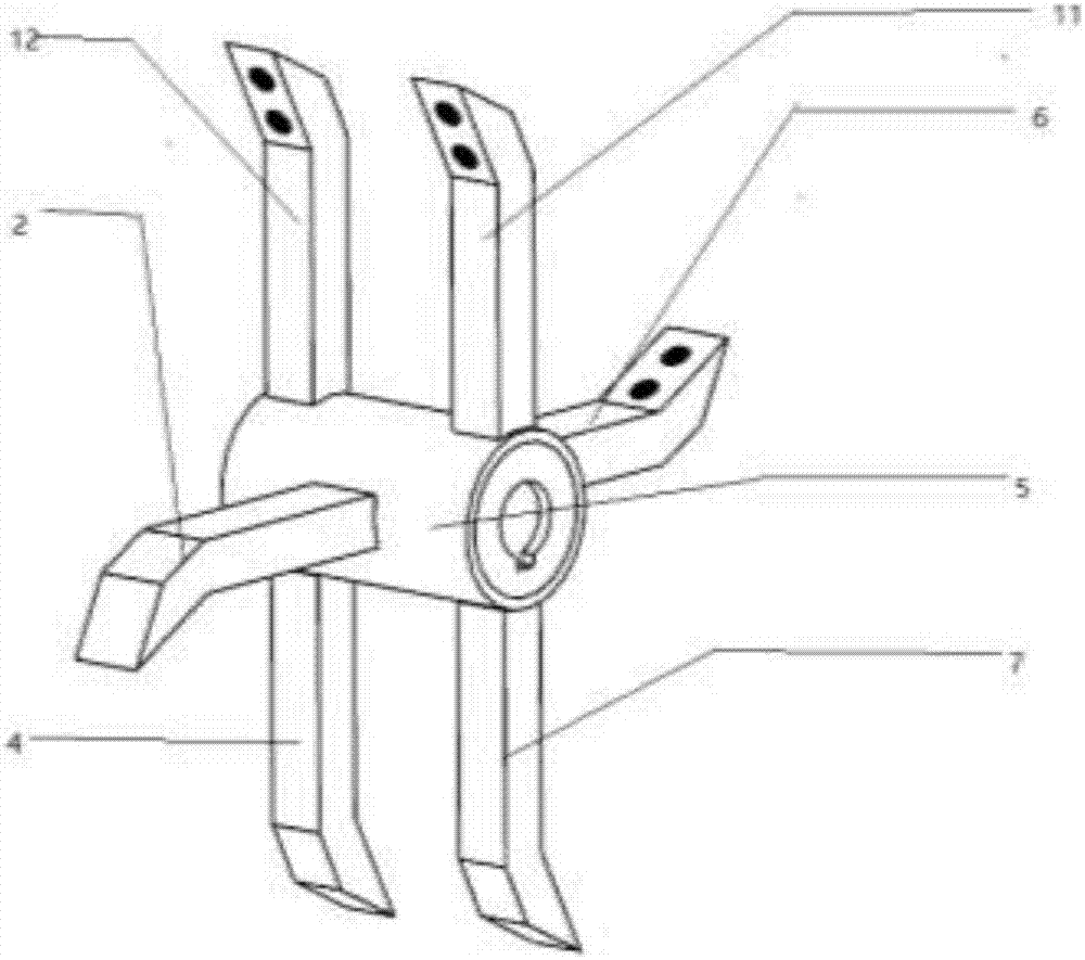 Cutter digging mechanism for small-sized ditching and fertilizing integrated machine for tea trees