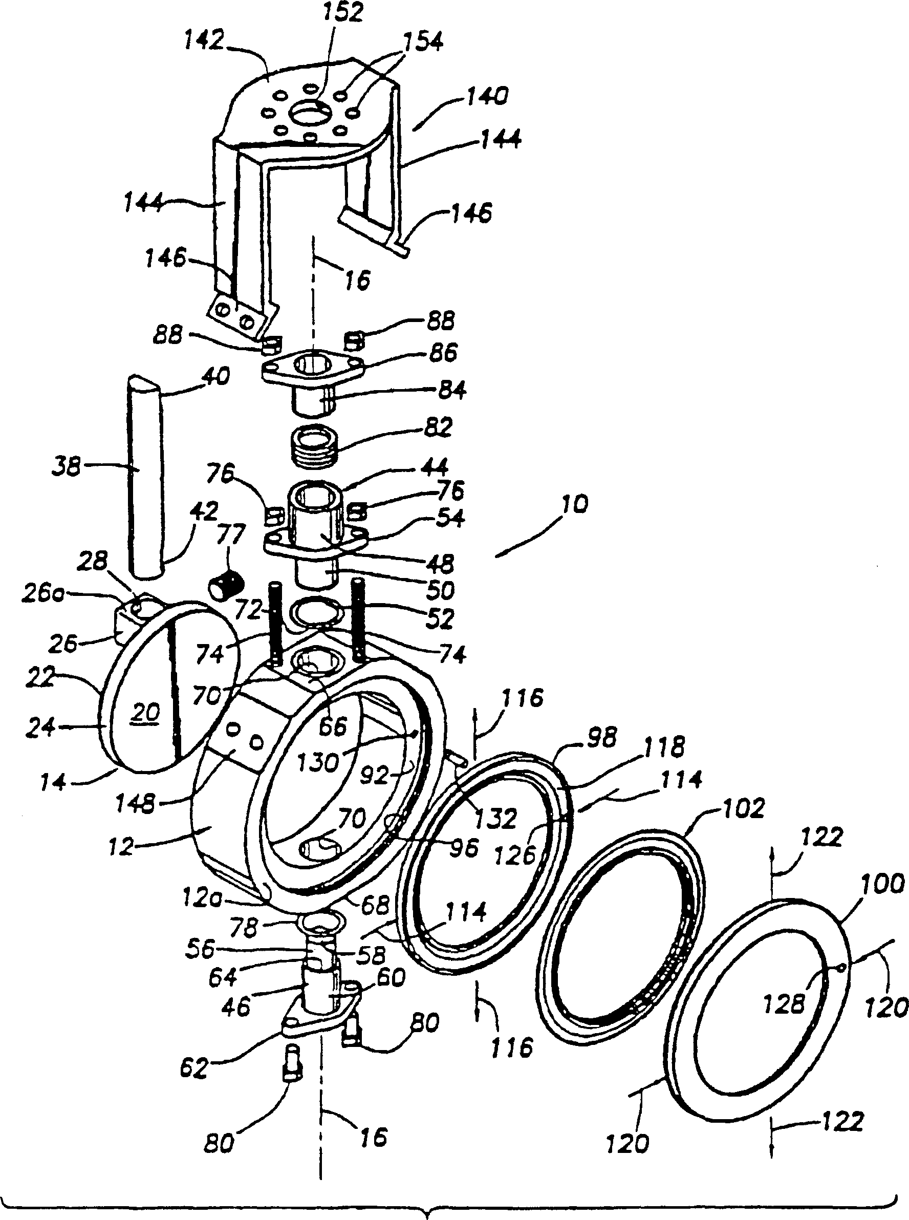 Elliptical sealing surface for butterfly valve