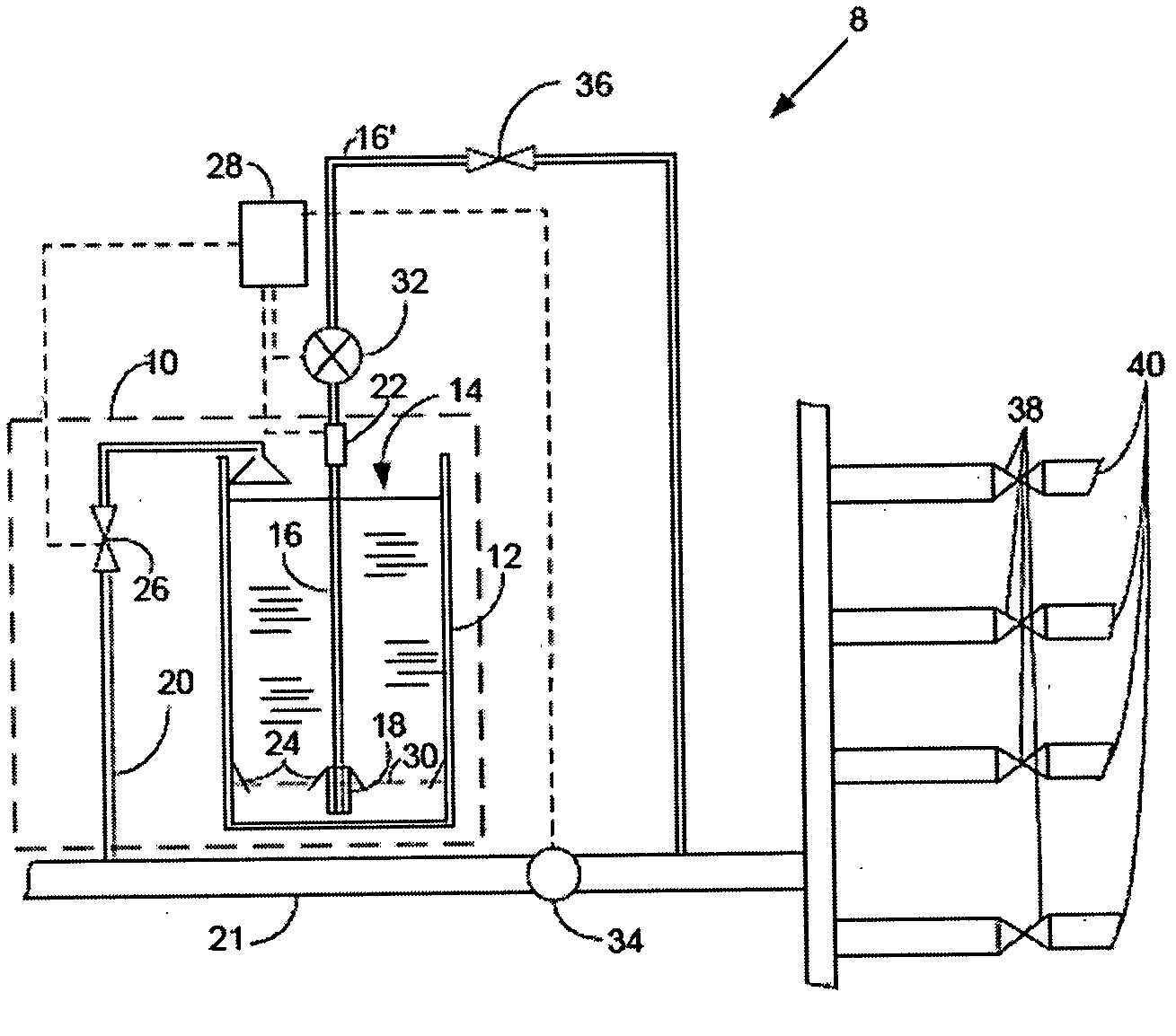 Feeder for dispensing a solution of a solid matter dissolved therein