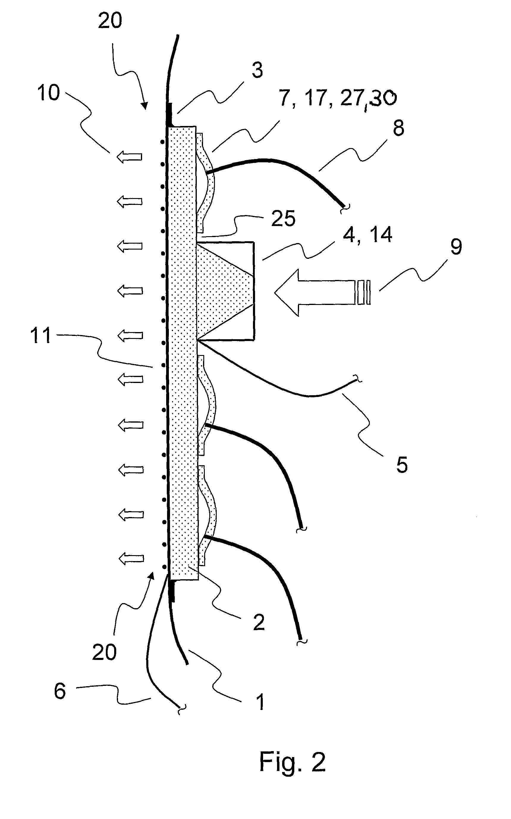 Device for conducting air in order to provide air conditioning for a body support device