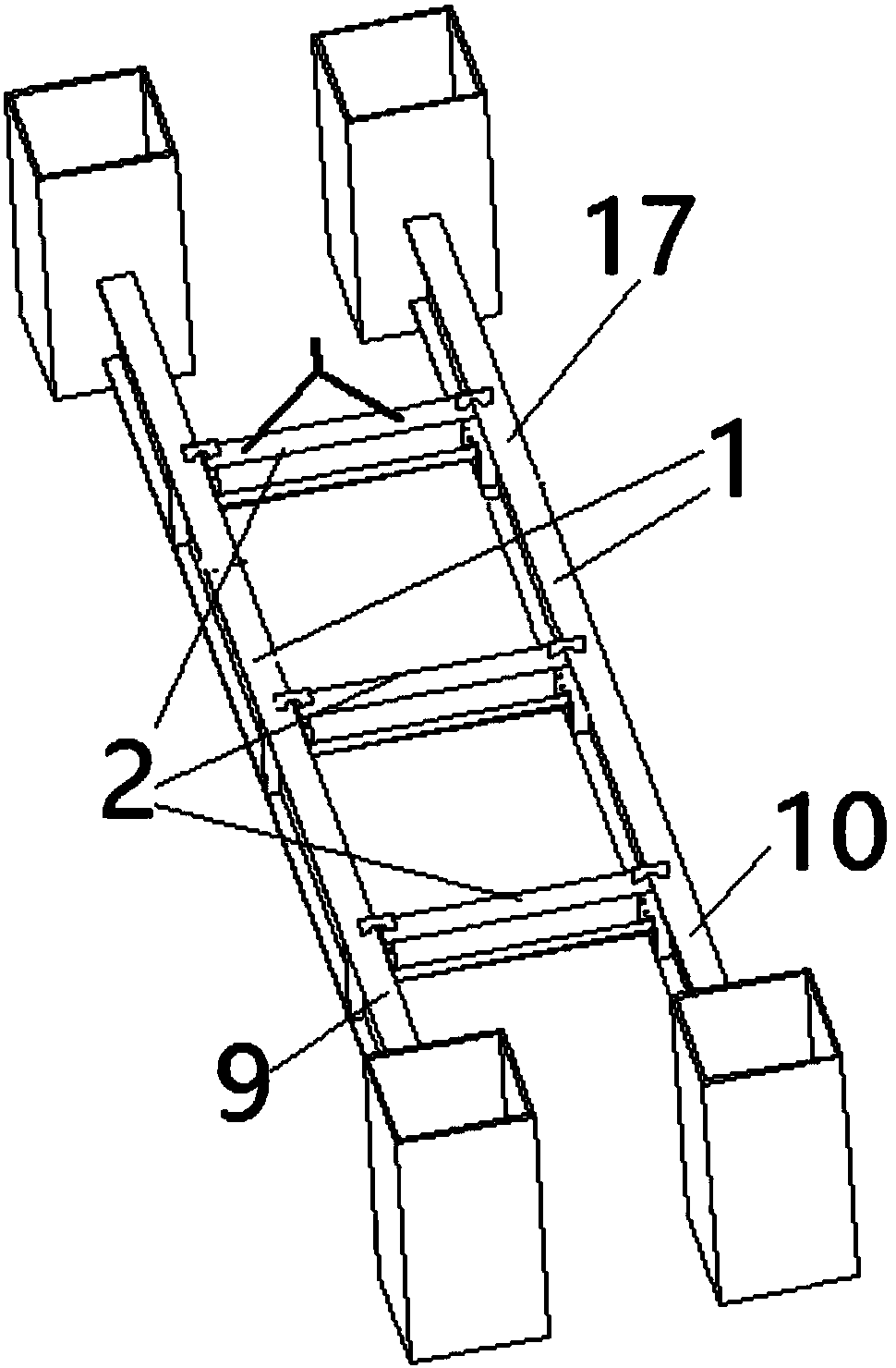 Floor steel beam structure and floor steel beam construction method