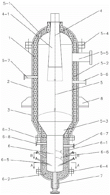 Domestic refuse plasma gasification reaction furnace