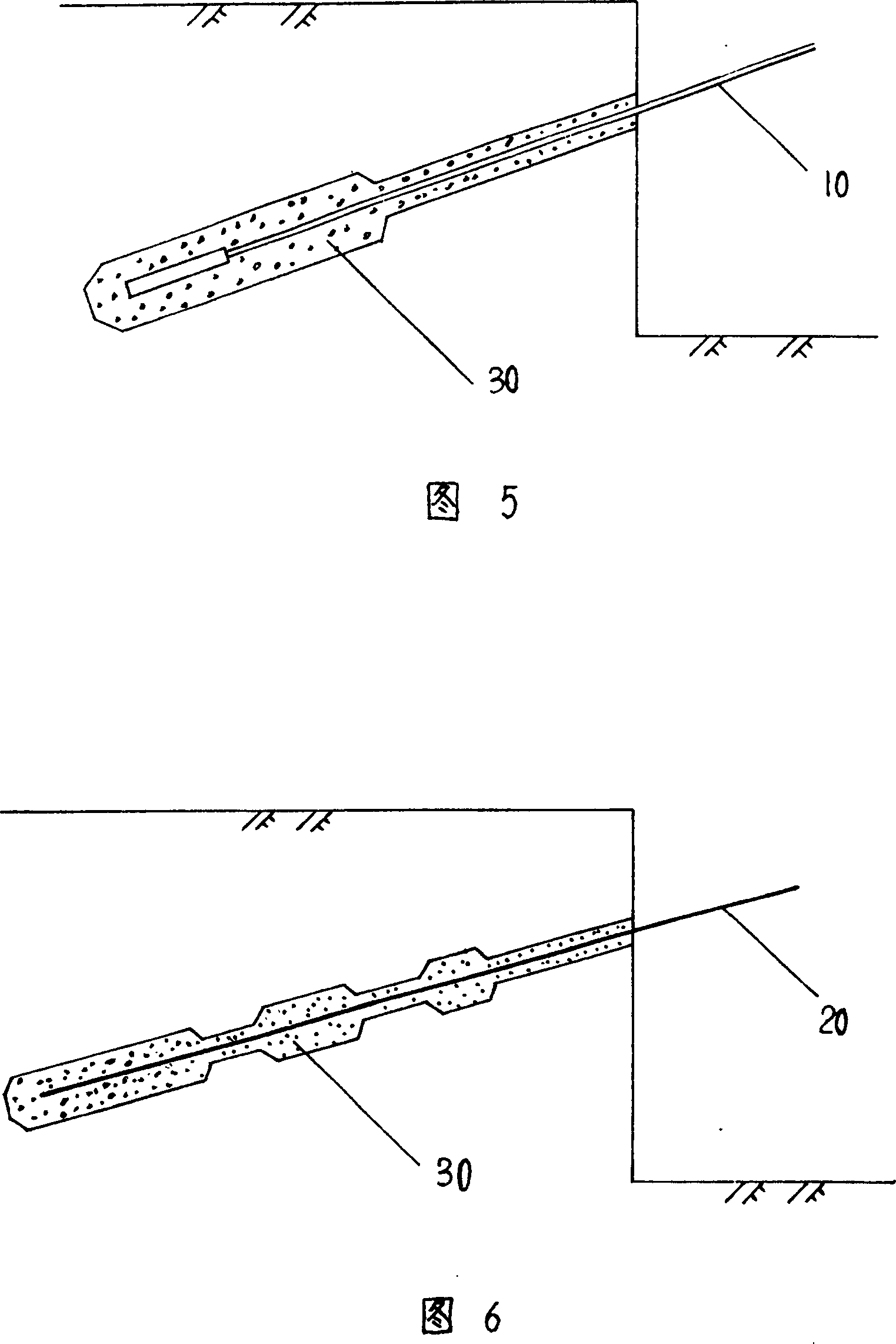 Drill expanding aiguille of anchor shaft, anchor cable, stake and drill expanding technology