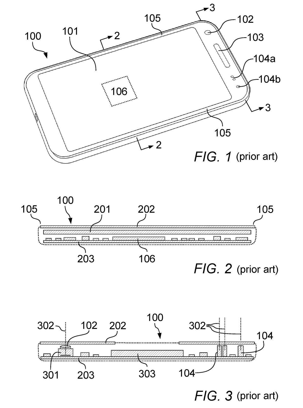 Smartphone with front camera and maximized display screen