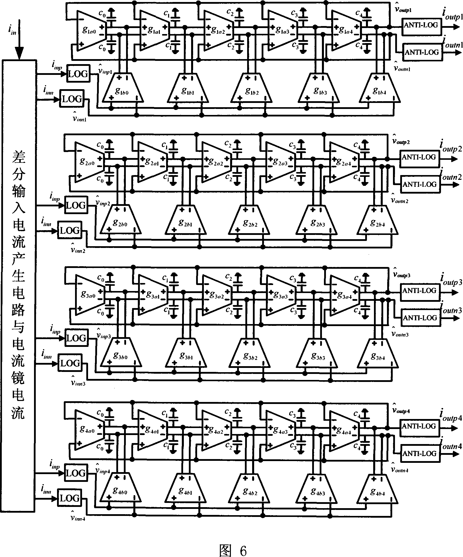 Logarithm field simulation wavelet converting circuit for detecting electrocardiosignal QRS wave