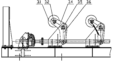 Mandrel screw-on machine pre-screwing and auxiliary machine device