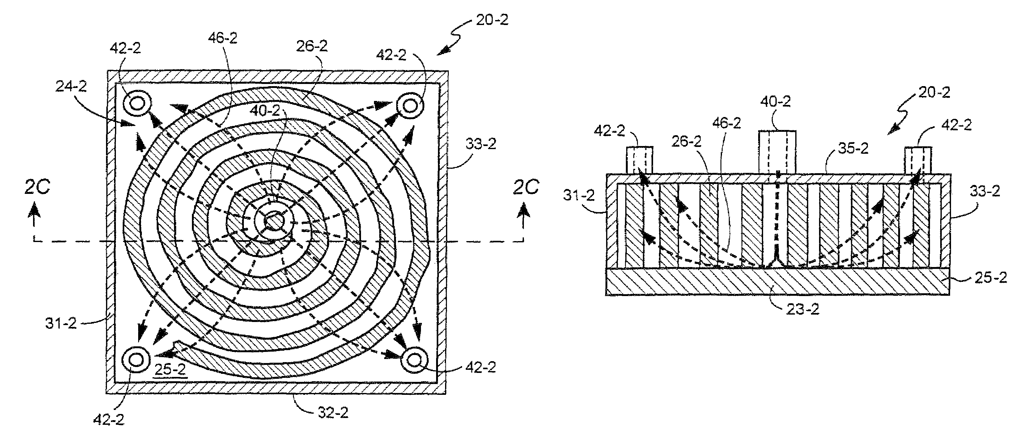 Thermal transfer devices with fluid-porous thermally conductive core