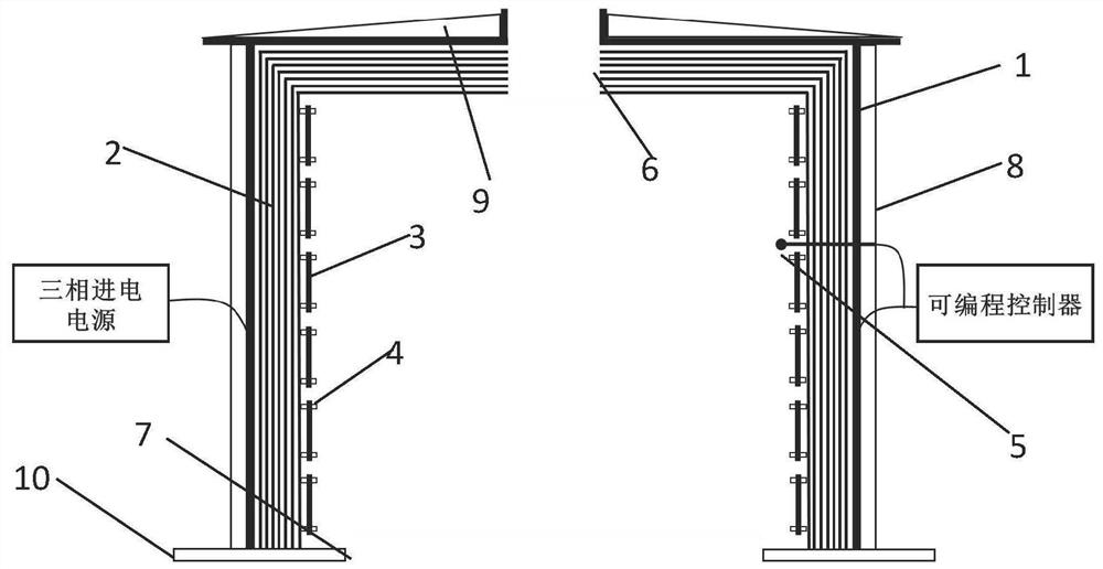 Method and device for realizing shell heating and heat preservation in vacuum casting equipment