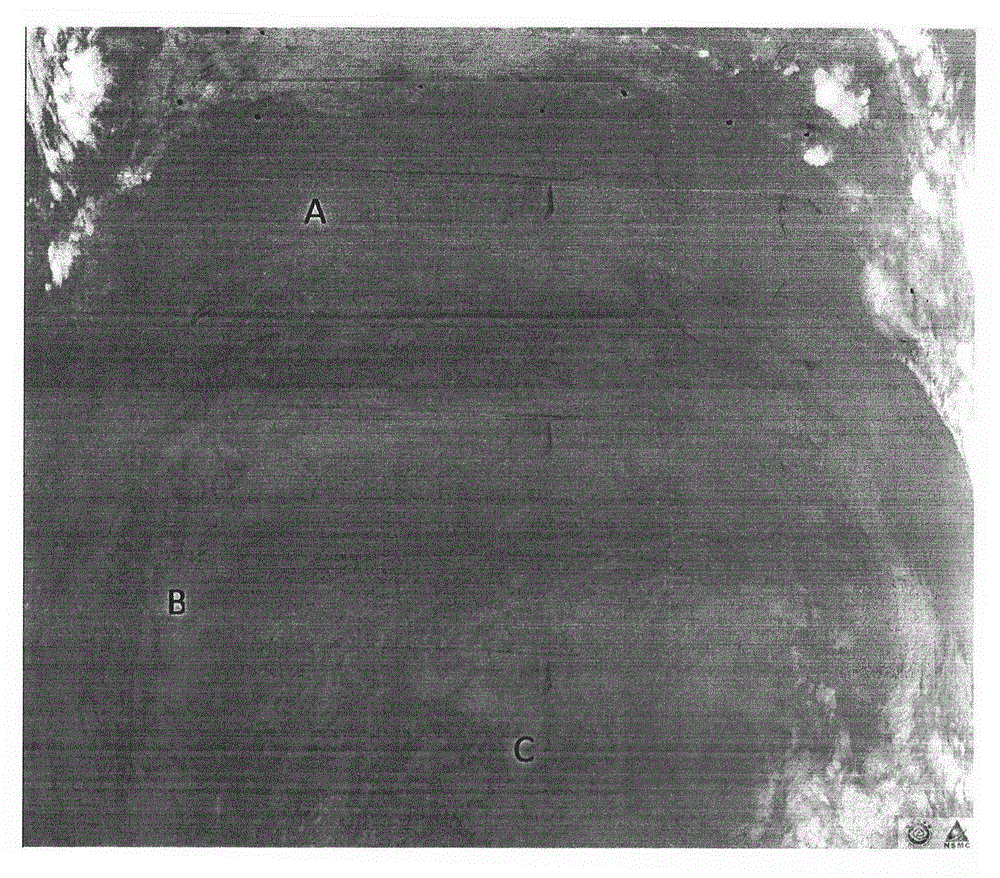 Processing method for detecting clouds on sea by polar orbit meteorological satellite visible and infrared radiometer (VIRR)