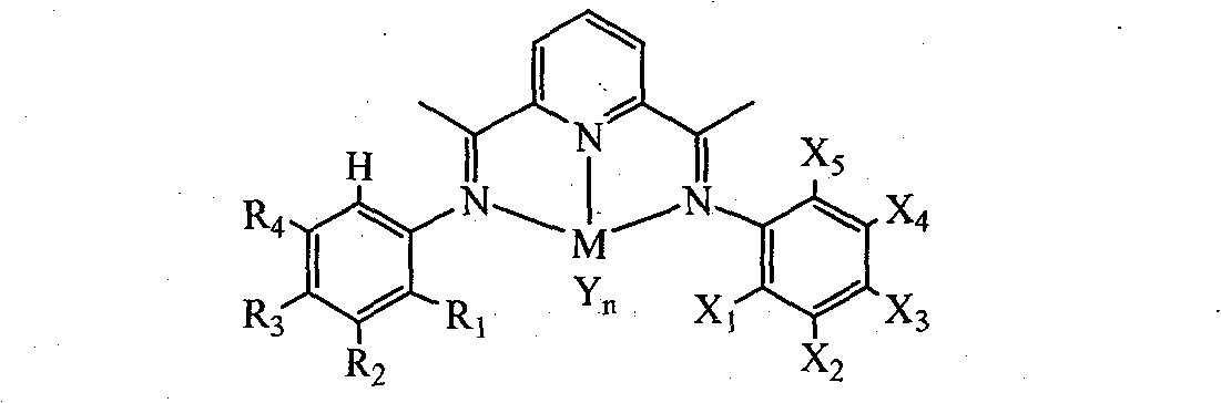 Unsymmetrical bis(imino)pyridines iron and cobalt complexes containing halogen, preparation method and use