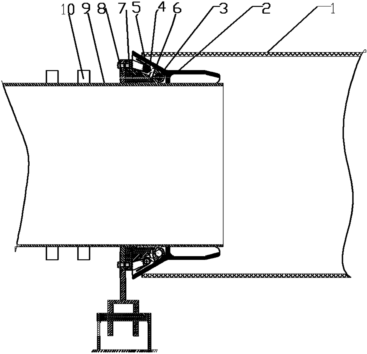 Rubber pipe port expanding device for heat insulation pipe