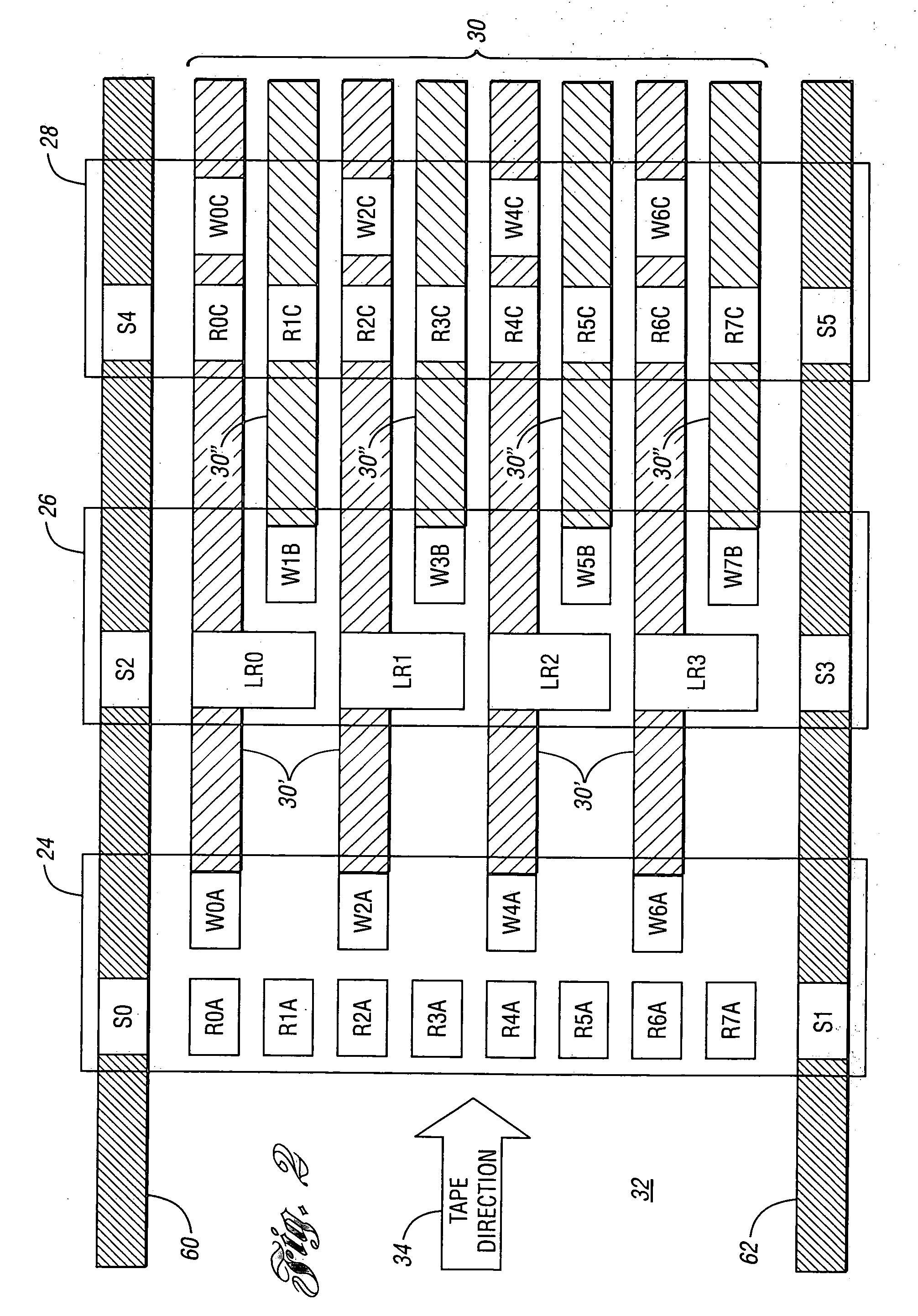 Multiple section read/write head