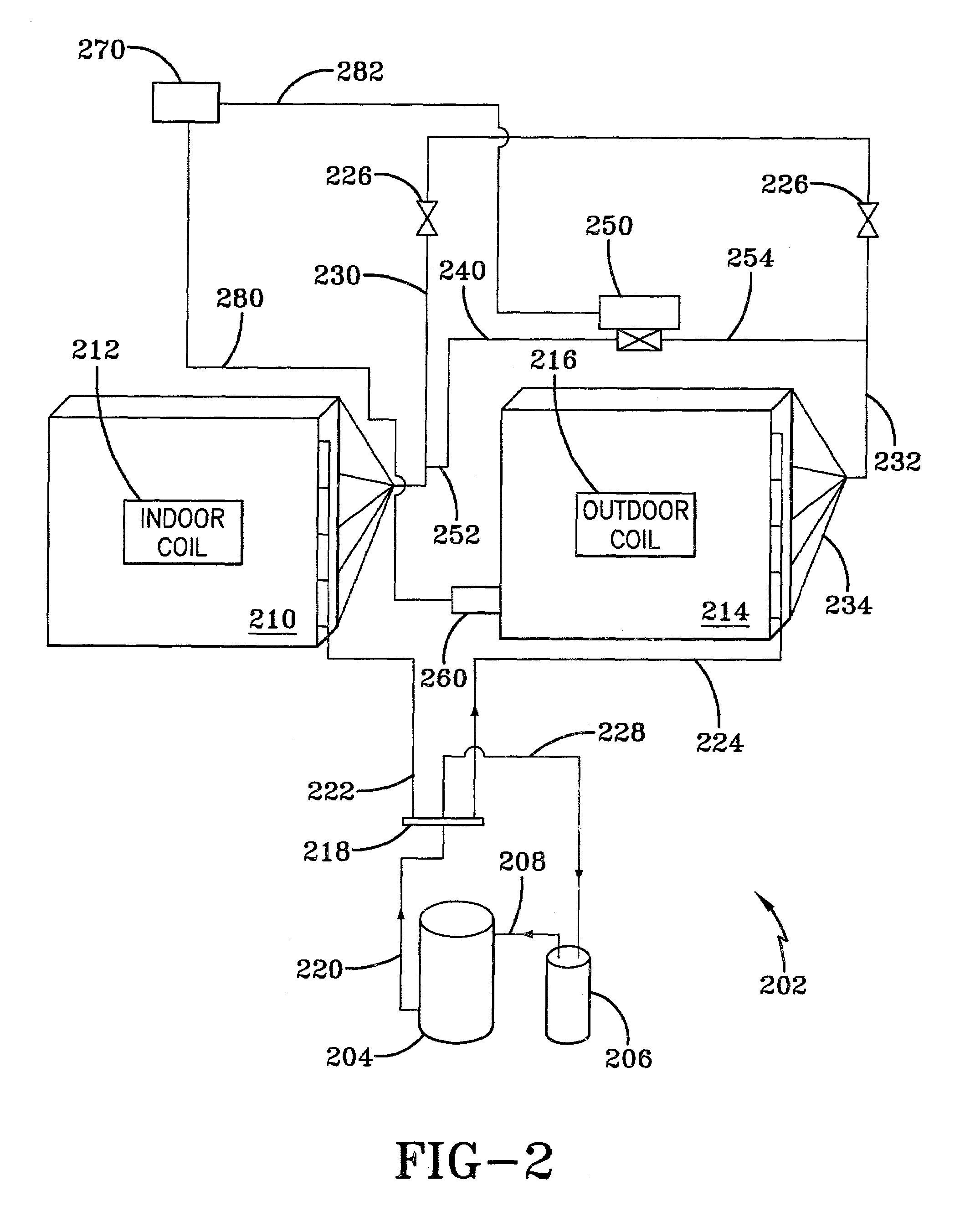 Air-to-air heat pump defrost bypass loop