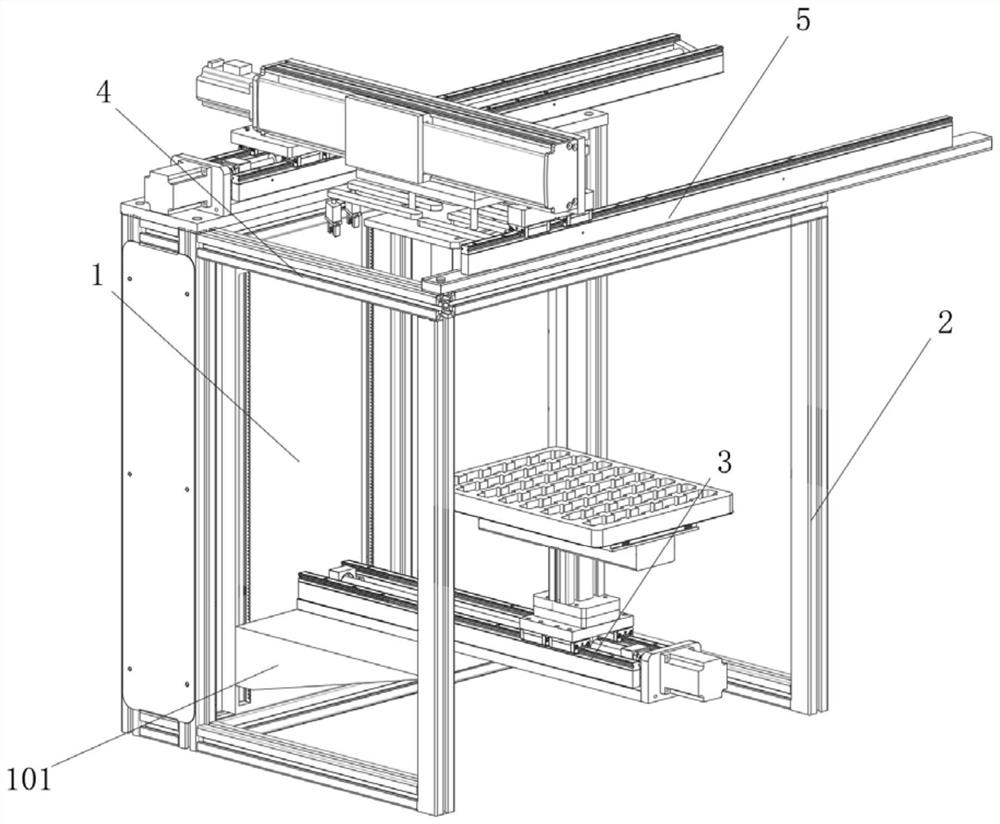 Grabbing, receiving and carrying device for biological sample classified storage and working method thereof