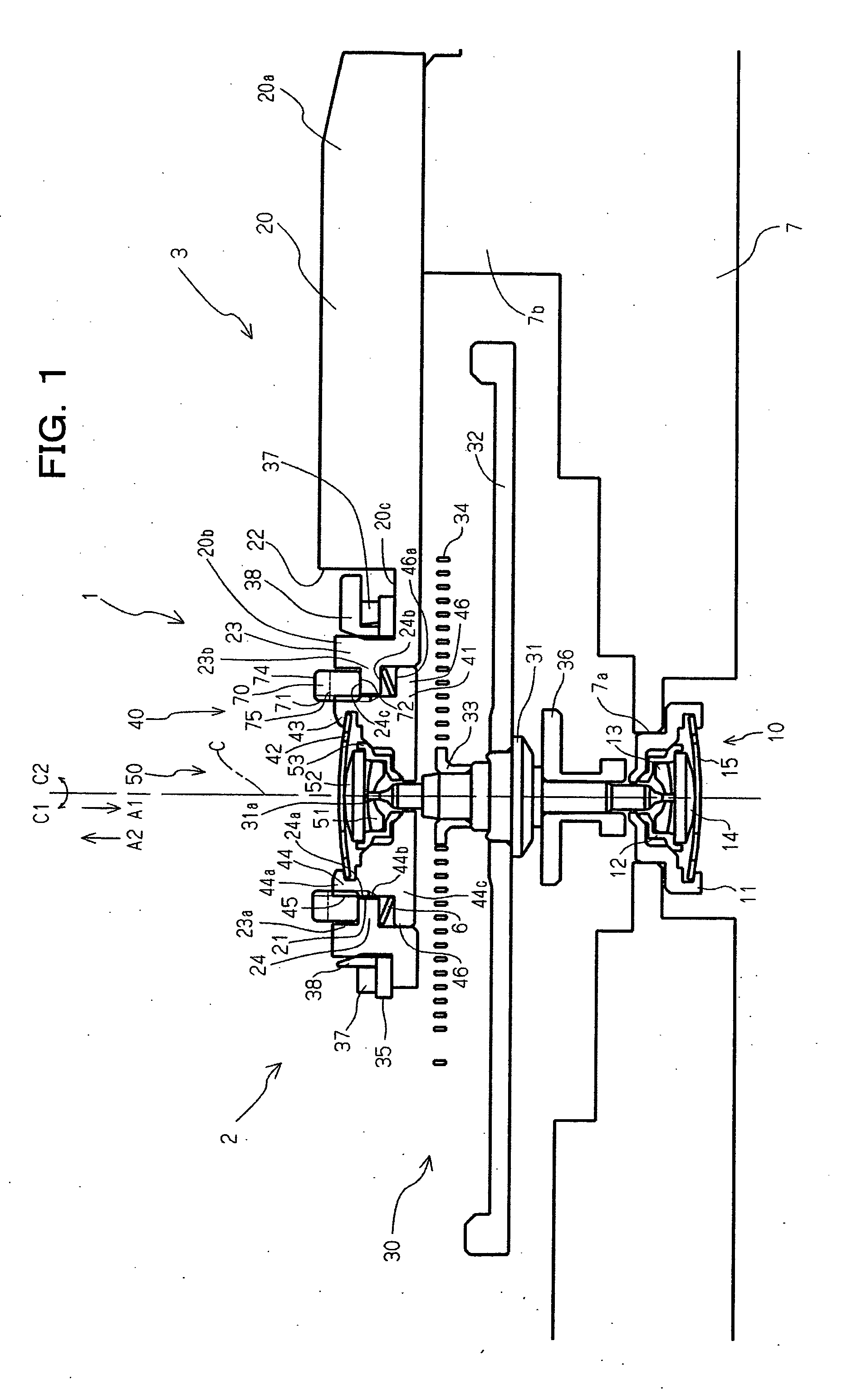 Bearing structure and watch equipped with the same