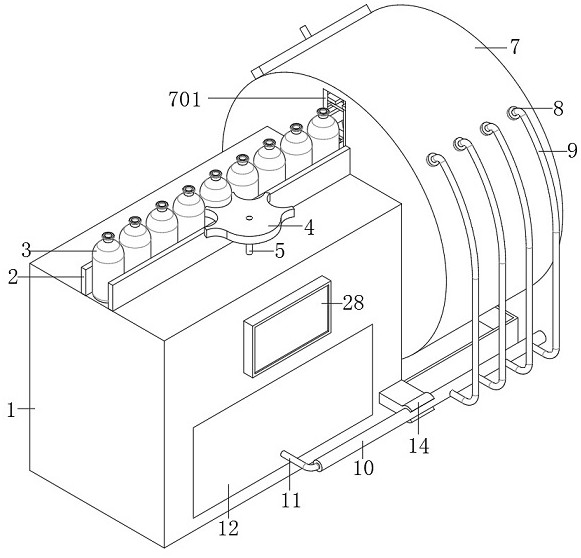 Bottle washing machine for compound amino acid injection production