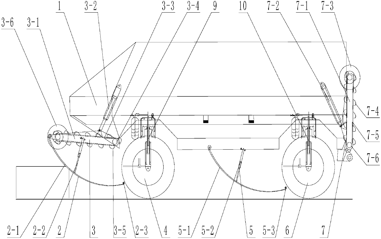 Car chassis capable of crossing obstacles