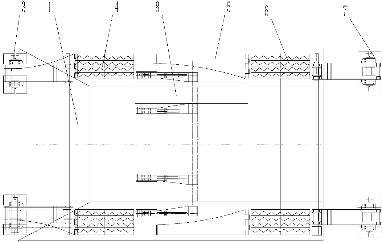 Car chassis capable of crossing obstacles